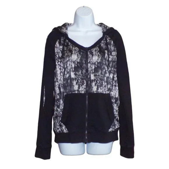 Blanc Noir Glam Silk Blend Full Zip Hoodie - Picture 3 of 10